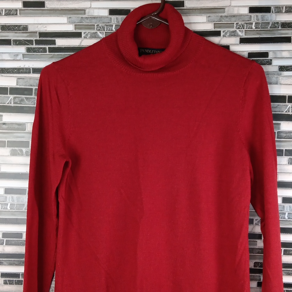 Pendleton Dark Cherry Red Knit Pullover Sweater P… - image 8